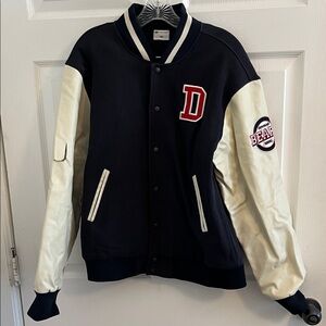 Men's Black and White Varsity Jacket